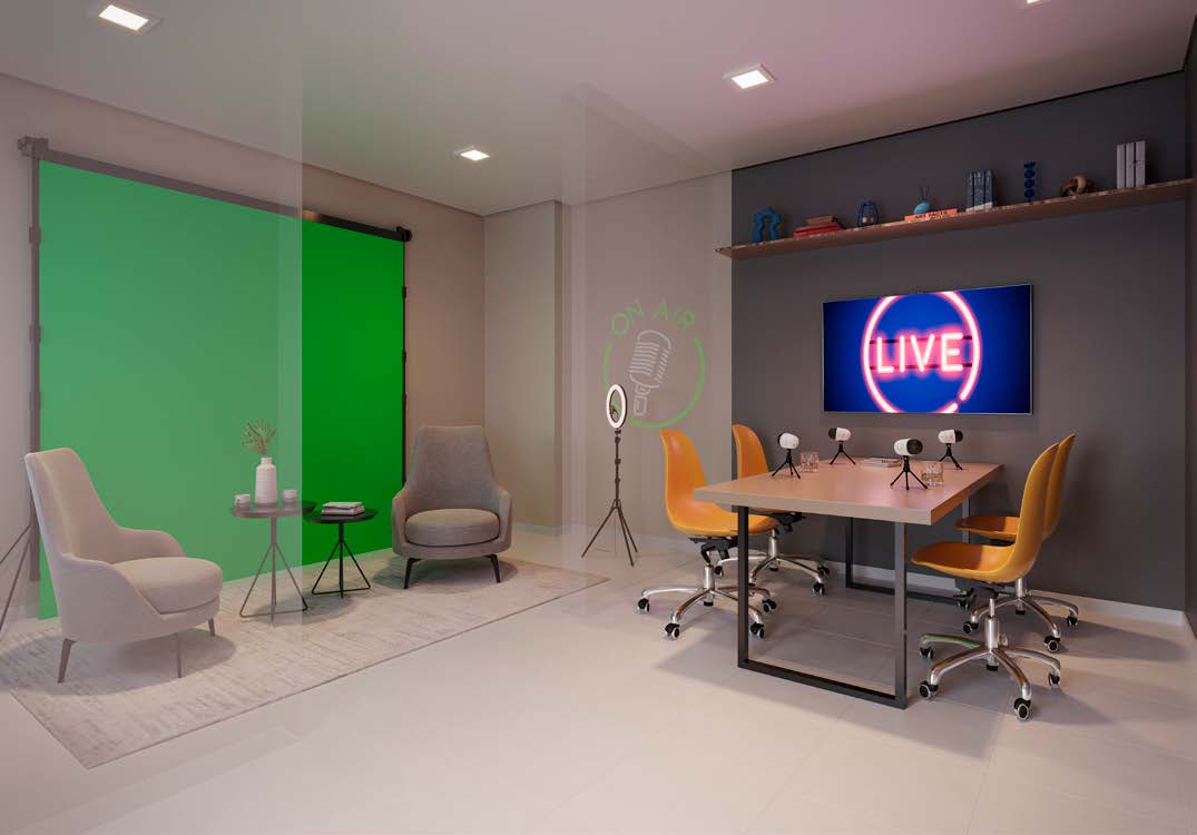 Coworking — perspectiva ilustrativa do Plano&Essência Clube