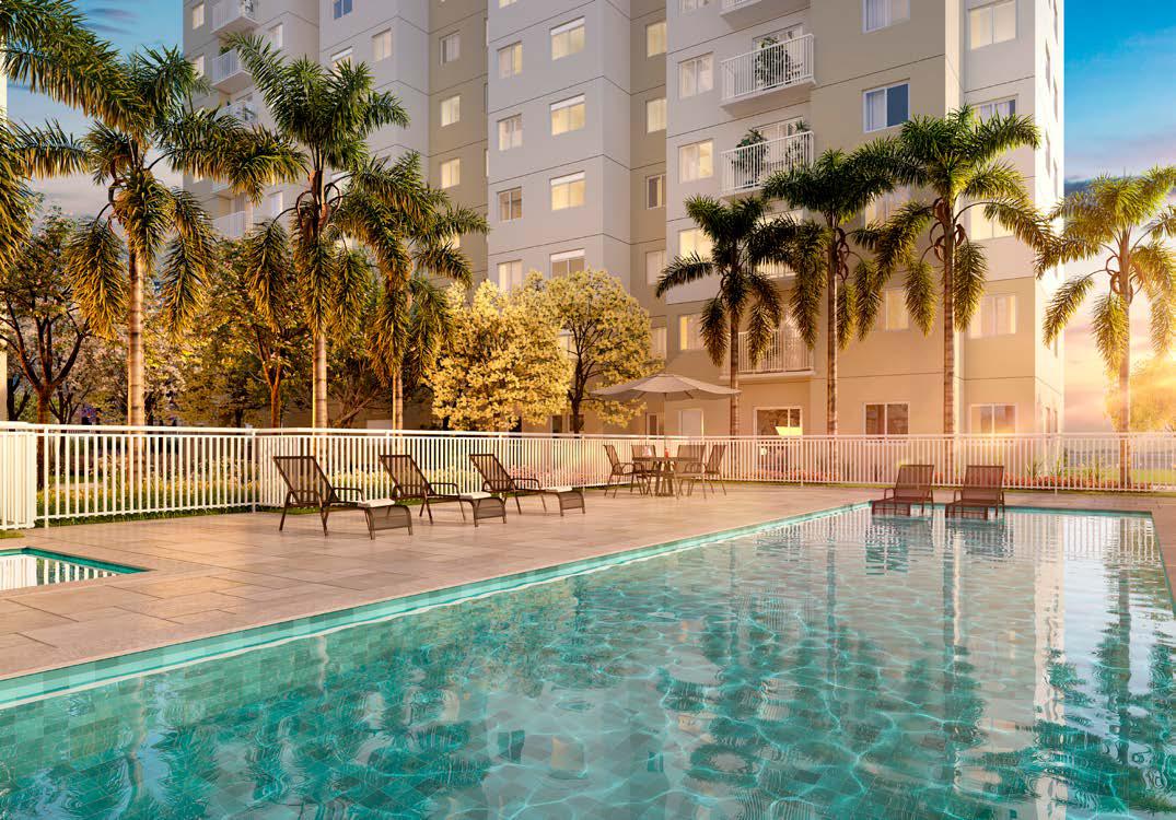 Área de lazer com piscina do Plano & Essência