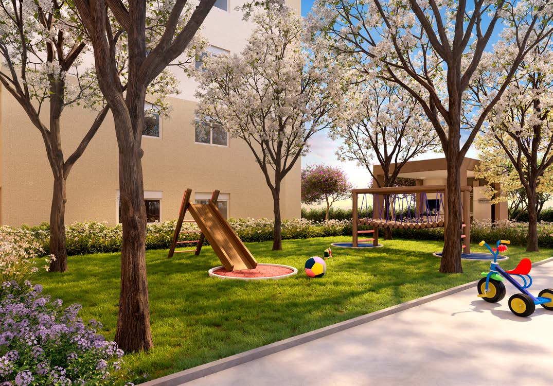 Playground — perspectiva ilustrativa do Plano&Essência Clube