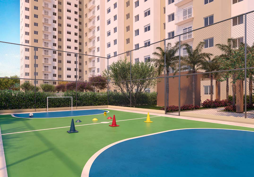Quadra recreativa — perspectiva ilustrativa do Plano&Essência Clube